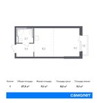 Планировка квартиры студии, 27,3 м2