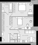 Планировка 2-комнатной квартиры, 69,4 м2