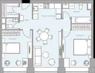 Планировка 2-комнатной квартиры, 78,2 м2