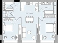 Планировка 2-комнатной квартиры, 78,4 м2