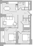 Планировка 3-комнатной квартиры, 80,7 м2