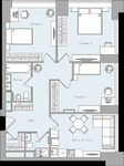 Планировка 3-комнатной квартиры, 83,6 м2