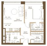 Планировка 2-комнатной квартиры, 54,6 м2