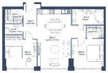 Планировка 3-комнатной квартиры, 81,9 м2