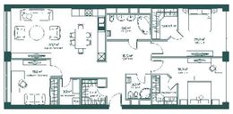 Планировка 4-комнатной квартиры, 127,5 м2