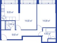 Планировка 2-комнатной квартиры, 55,05 м2