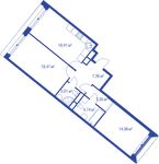 Планировка 2-комнатной квартиры, 69,04 м2