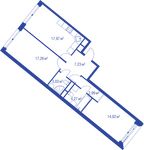 Планировка 2-комнатной квартиры, 66,77 м2