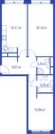 Планировка 2-комнатной квартиры, 72,03 м2