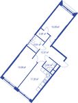 Планировка 2-комнатной квартиры, 74,45 м2