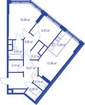 Планировка 3-комнатной квартиры, 74,32 м2