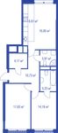 Планировка 3-комнатной квартиры, 78,47 м2