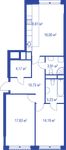 Планировка 3-комнатной квартиры, 78,44 м2
