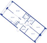 Планировка 3-комнатной квартиры, 93,32 м2