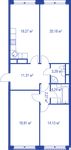 Планировка 3-комнатной квартиры, 93,6 м2