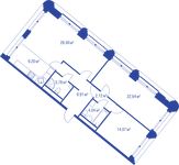 Планировка 3-комнатной квартиры, 94,16 м2