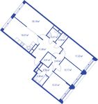 Планировка 4-комнатной квартиры, 112,24 м2