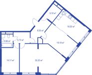 Планировка 3-комнатной квартиры, 110,73 м2