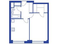 Планировка 1-комнатной квартиры, 44,15 м2