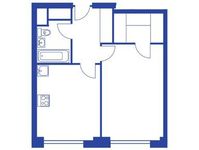 Планировка 1-комнатной квартиры, 44,14 м2