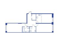 Планировка 3-комнатной квартиры, 75,84 м2