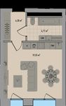Планировка 1-комнатной квартиры, 28,2 м2