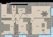 Планировка 3-комнатной квартиры, 67,09 м2