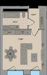 Планировка 1-комнатной квартиры, 30,8 м2