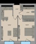 Планировка 1-комнатной квартиры, 36,75 м2