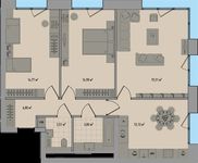 Планировка 3-комнатной квартиры, 75,17 м2
