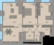 Планировка 3-комнатной квартиры, 75,13 м2