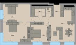 Планировка 3-комнатной квартиры, 80,5 м2