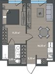 Планировка 1-комнатной квартиры, 35,3 м2