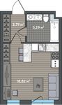 Планировка квартиры студии, 27,9 м2