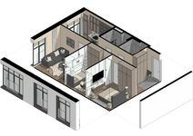 Планировка 3-комнатной квартиры, 64,88 м2
