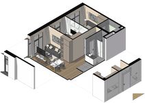 Планировка 2-комнатной квартиры, 57,47 м2