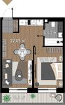 Планировка 1-комнатной квартиры, 37,48 м2