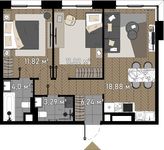 Планировка 2-комнатной квартиры, 56,05 м2