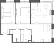 Планировка 3-комнатной квартиры, 78,65 м2