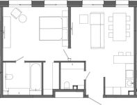 Планировка 1-комнатной квартиры, 62,29 м2