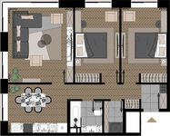 Планировка 3-комнатной квартиры, 78,71 м2