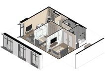 Планировка 2-комнатной квартиры, 55,95 м2