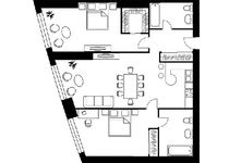 Планировка 2-комнатной квартиры, 108,4 м2