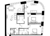 Планировка 3-комнатной квартиры, 143,5 м2