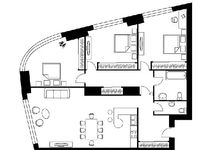 Планировка 3-комнатной квартиры, 139,4 м2