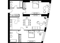 Планировка 2-комнатной квартиры, 110,3 м2