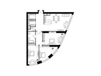 Планировка 3-комнатной квартиры, 167 м2