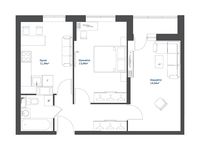 Планировка 2-комнатной квартиры, 49,91 м2