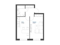 Планировка 1-комнатной квартиры, 36,67 м2
