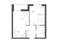 Планировка 1-комнатной квартиры, 36,58 м2
